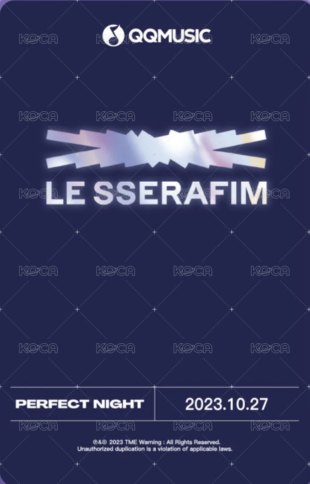 Perfect Night QQ音樂 特典卡  背面