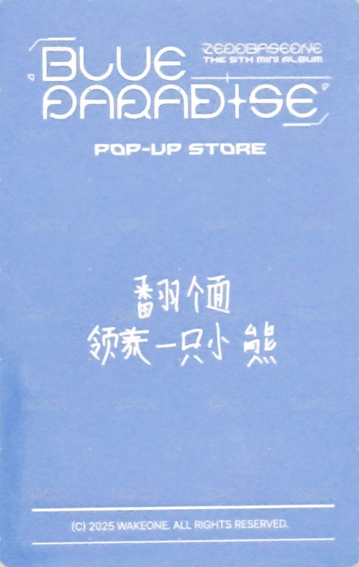 迷五快閃 yzy 上海場 幸運卡  背面
