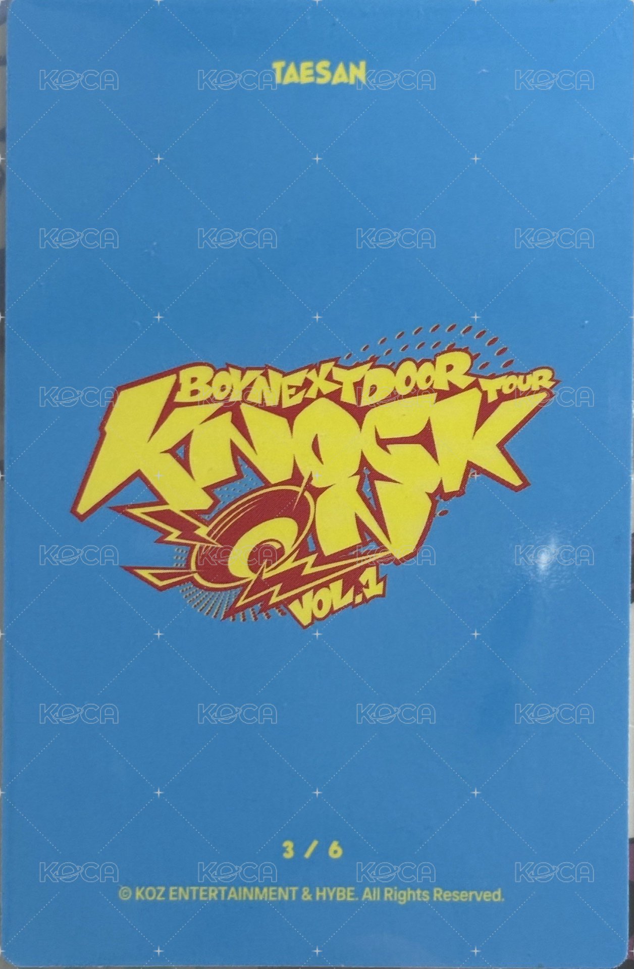 Knock On 巡迴 隨機卡 4 背面
