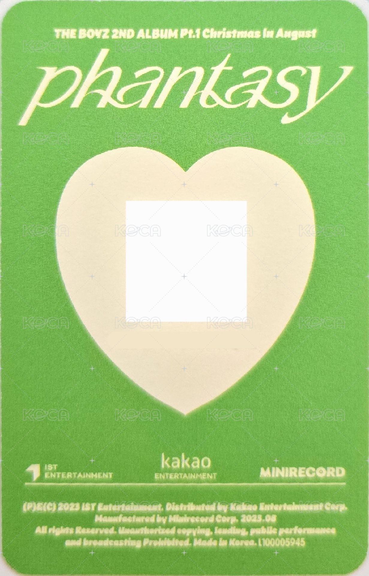 PHANTASY Pt.1 Christmas In August 專輯卡  背面
