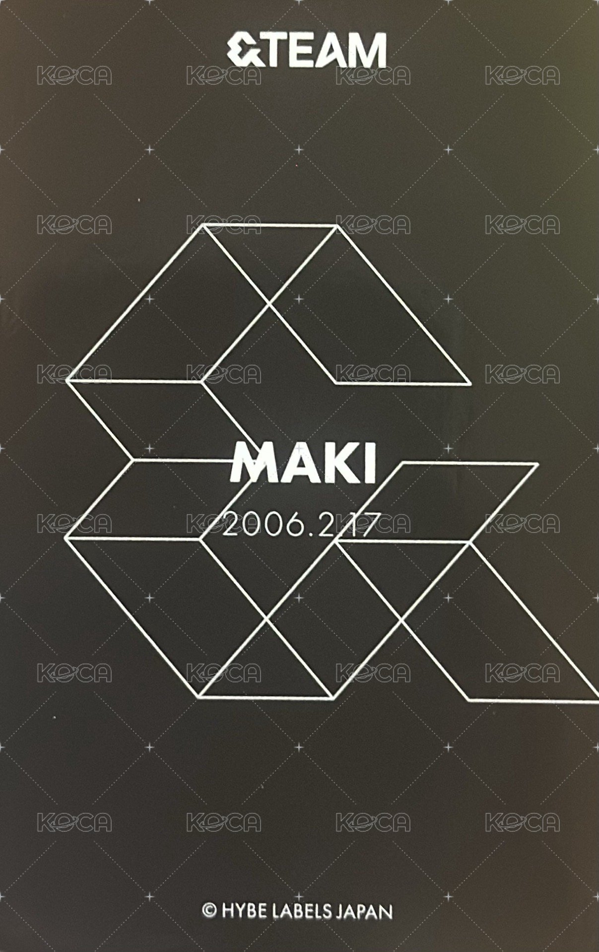 LOGO MERCH 周邊卡 卡套卡 背面