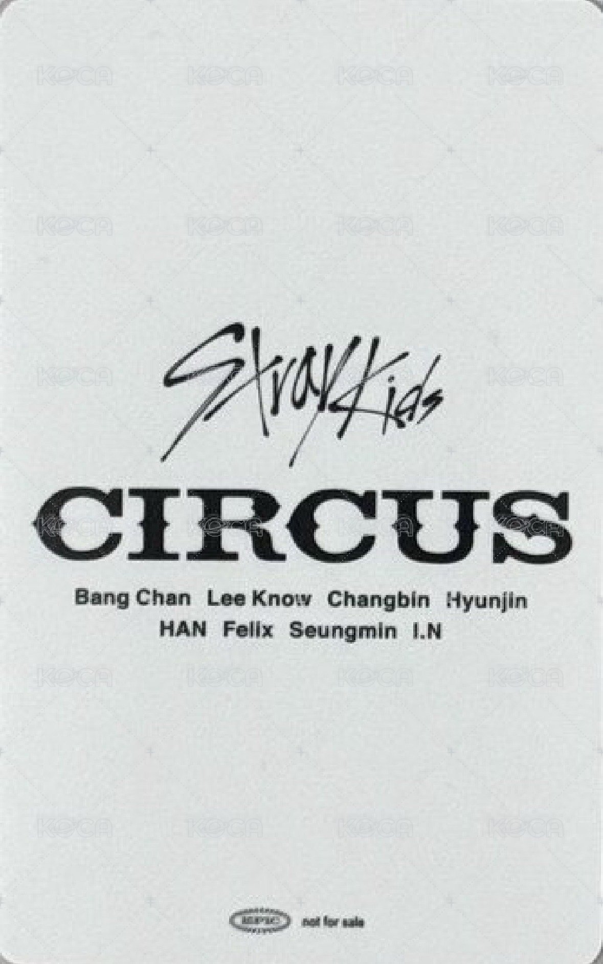 CIRCUS JYP JAPAN Fanclub 特典卡  背面