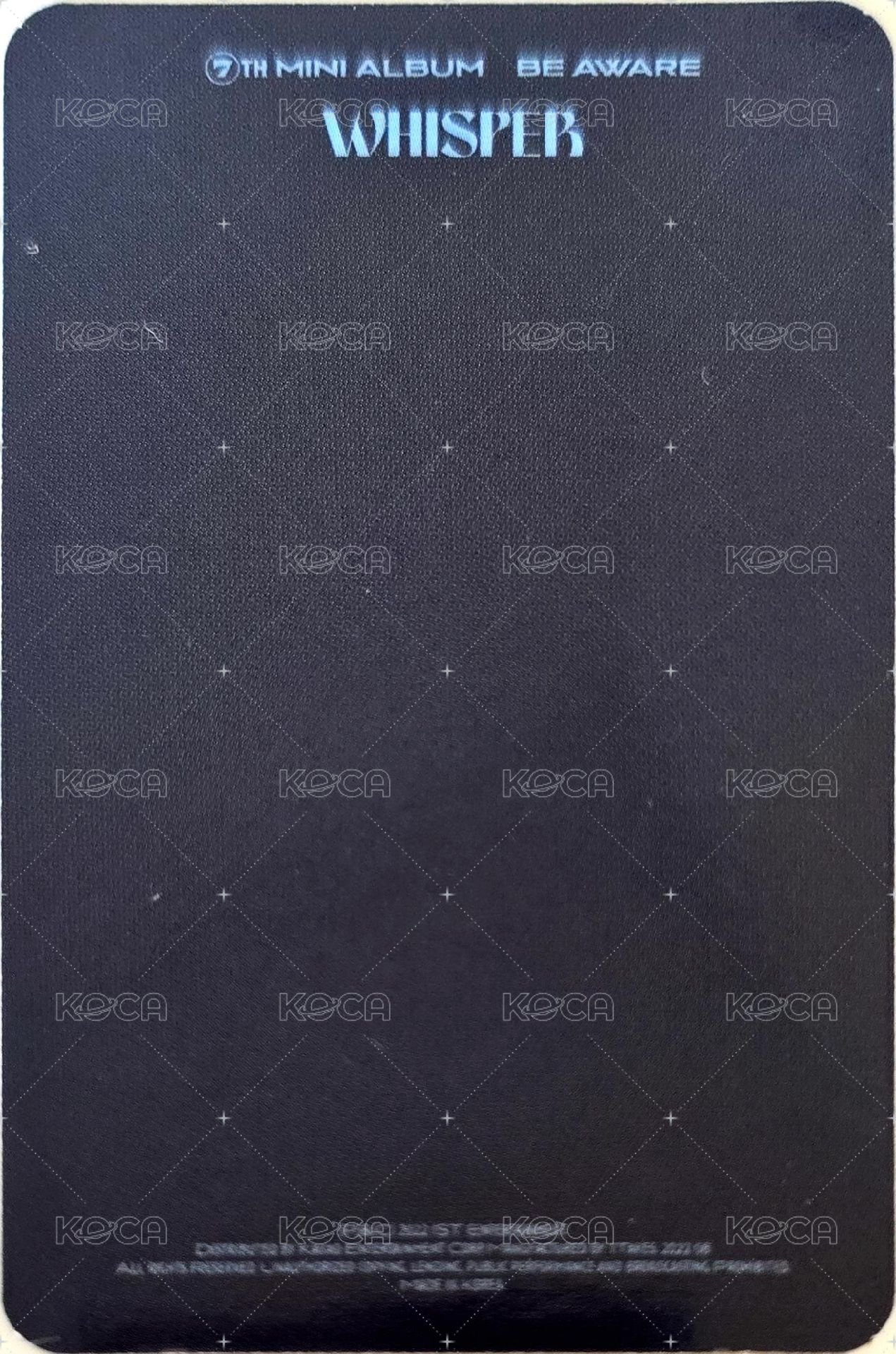 BE AWARE 專輯卡  背面