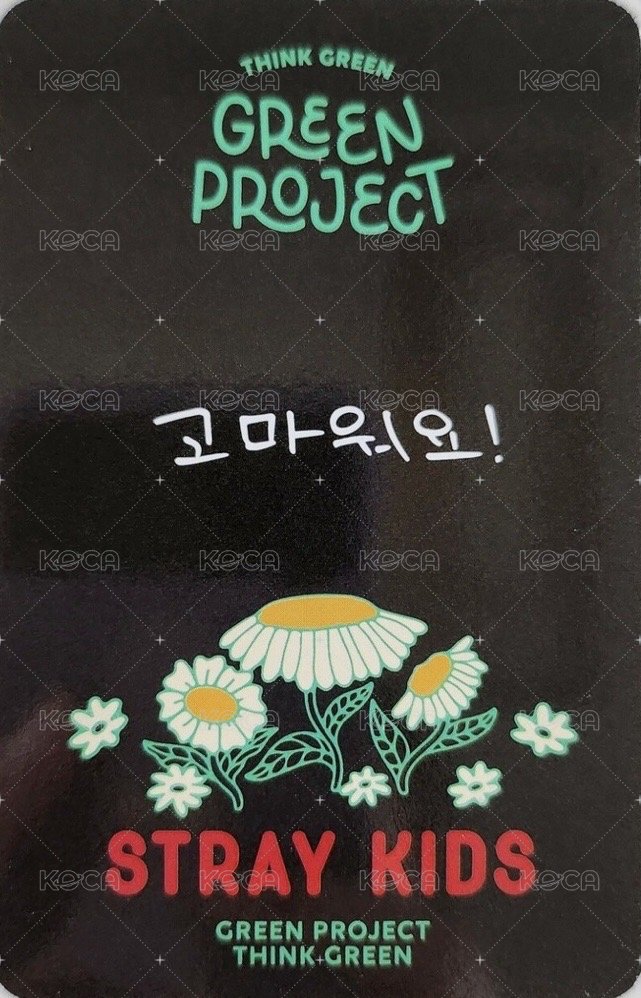 GREEN PROJECT jyp 特典卡  背面