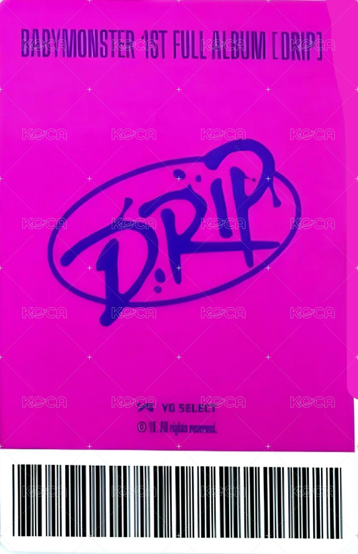 DRIP yg 特典卡 預售禮 YG tag ver. 背面