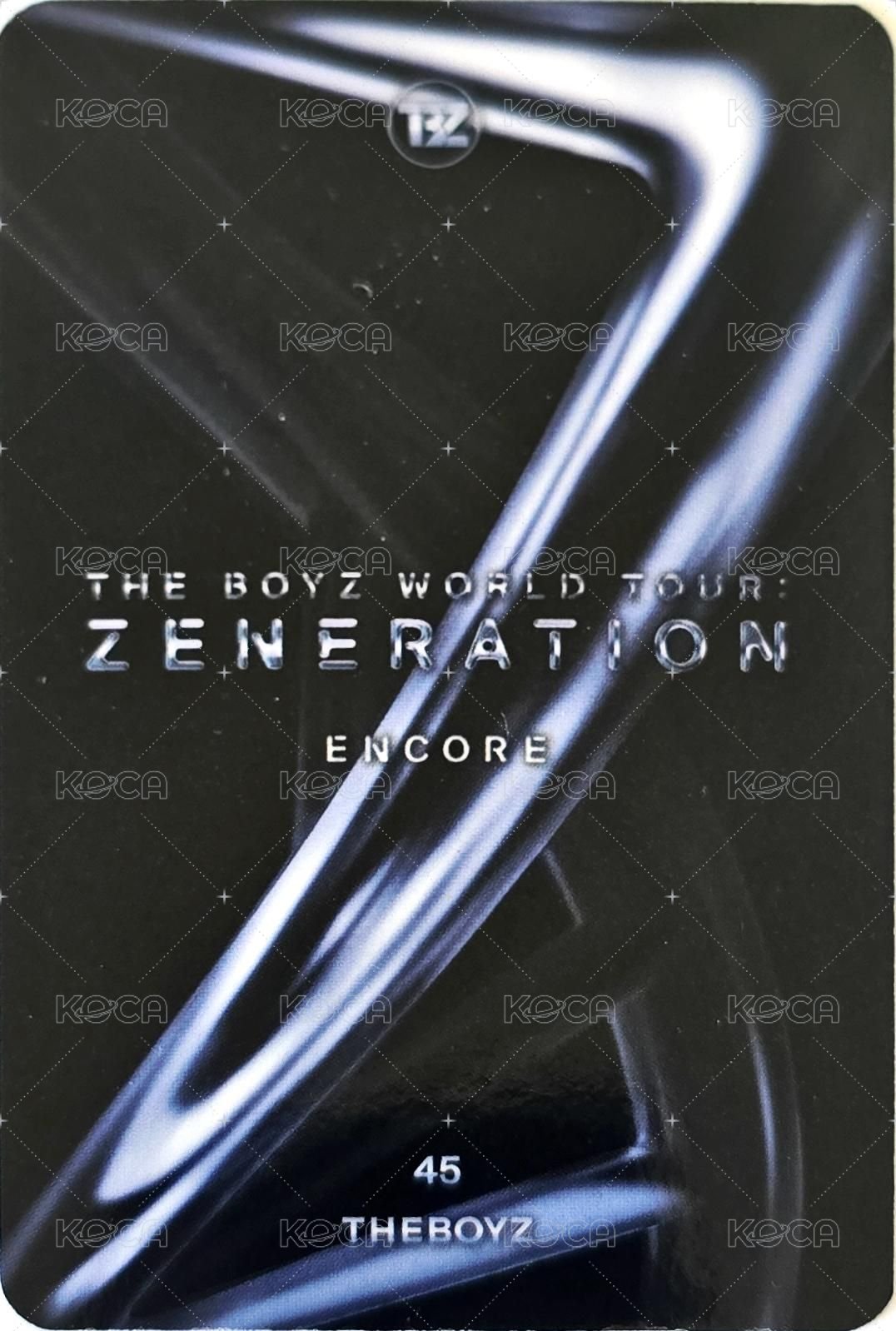 THE BOYZ 2ND WORLD TOUR : ZENERATION – ENCORE 隨機卡  背面