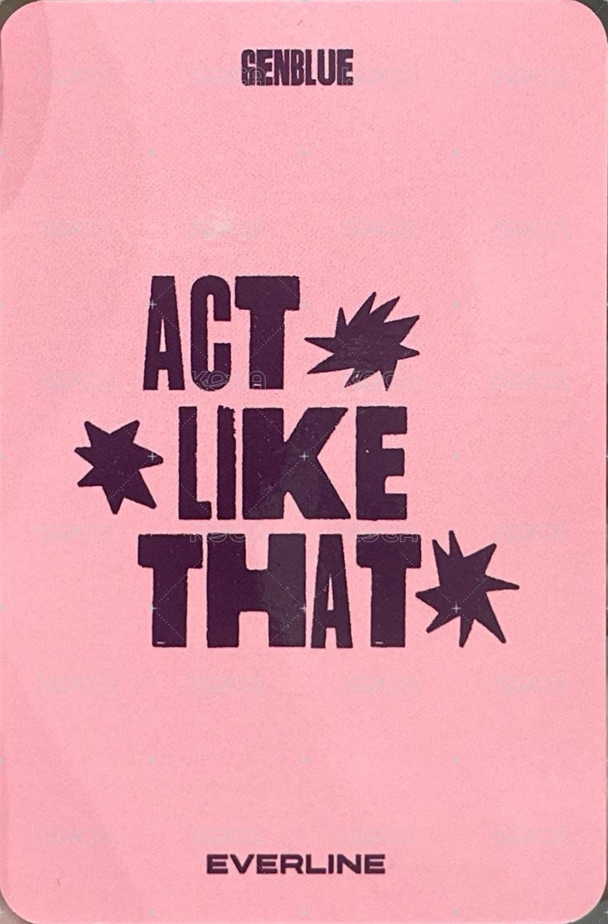 ACT LIKE THAT el 6.0 線上 簽售卡 빼꼼 ver. 背面