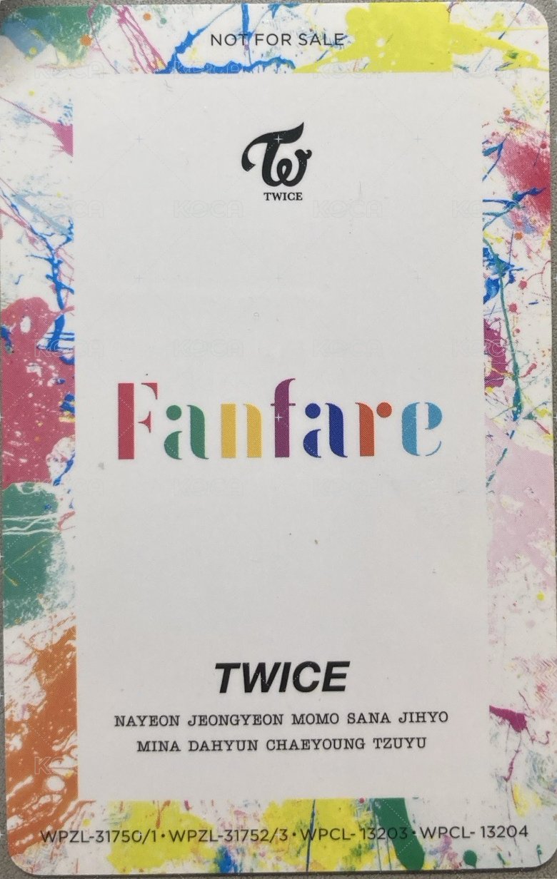 Fanfare 專輯卡 Mina擊掌卡 背面