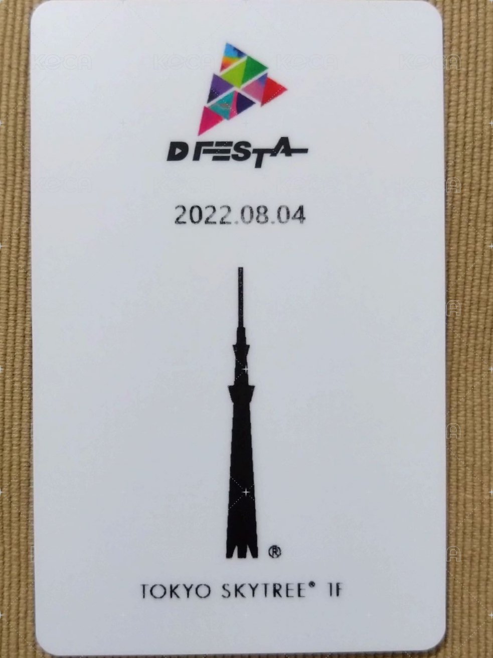 D社 D社 入場卡 / 場限卡  背面