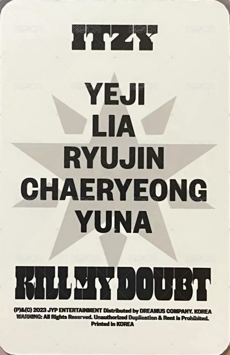 KILL MY DOUBT sw Qoo10 1.0 簽售卡  背面