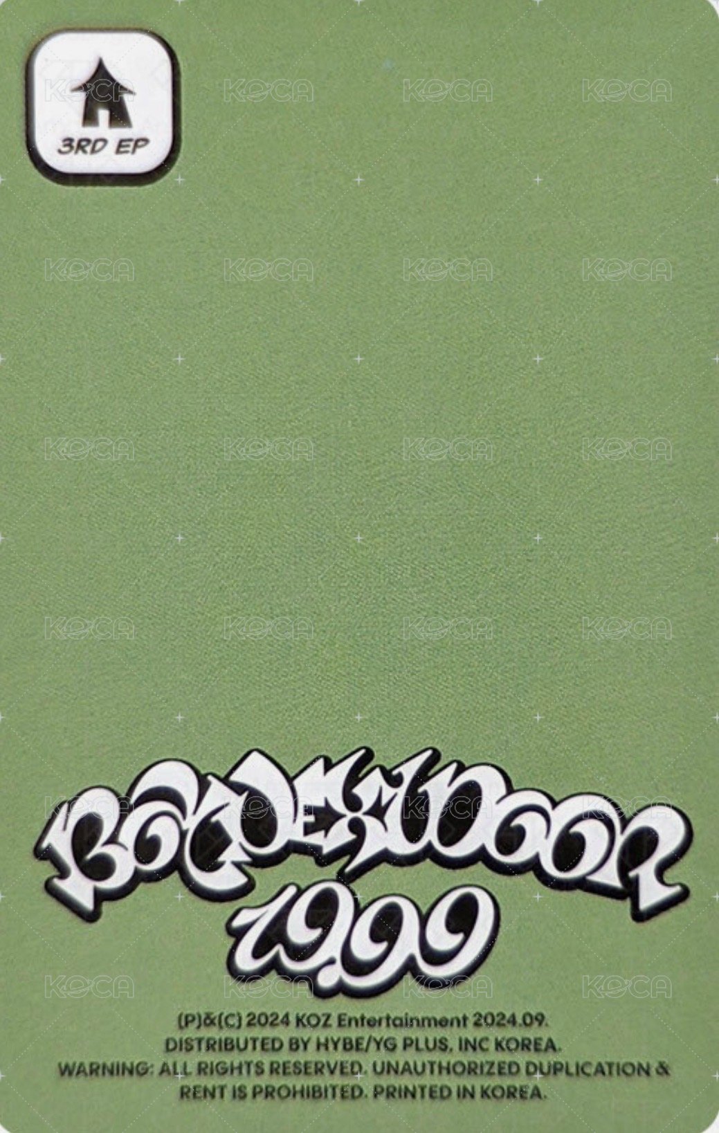 19.99 專輯卡 Clink ver. 專卡 3 背面