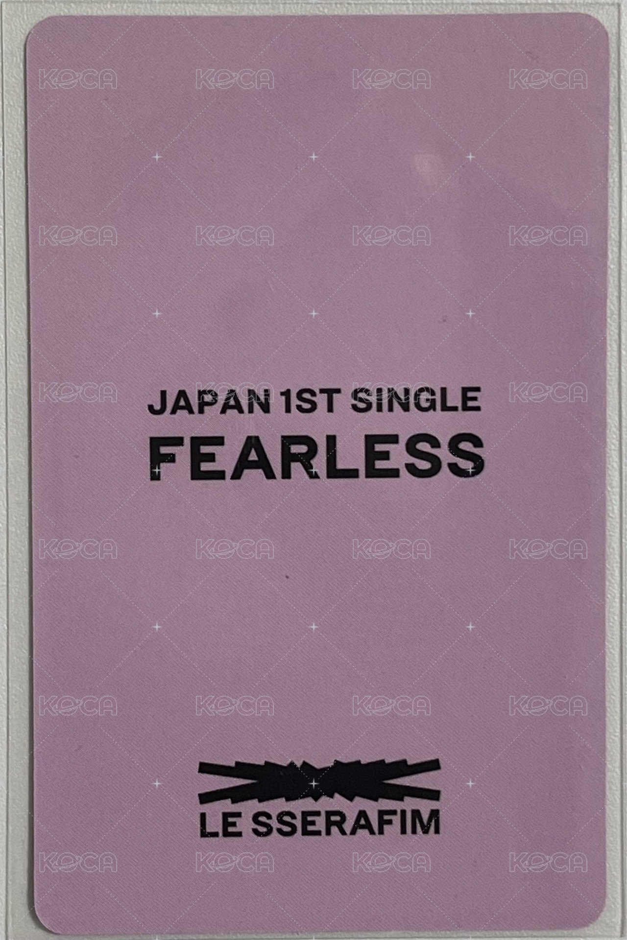 FEARLESS JP 日咖 特典卡  背面