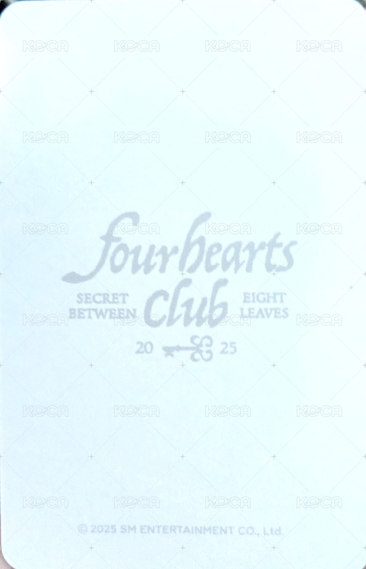 Four hearts club 周邊卡 髮圈 背面
