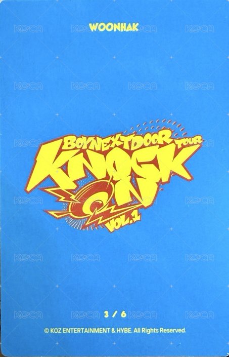 Knock On 巡迴 隨機卡 仁川巡迴 6 ver.3 背面
