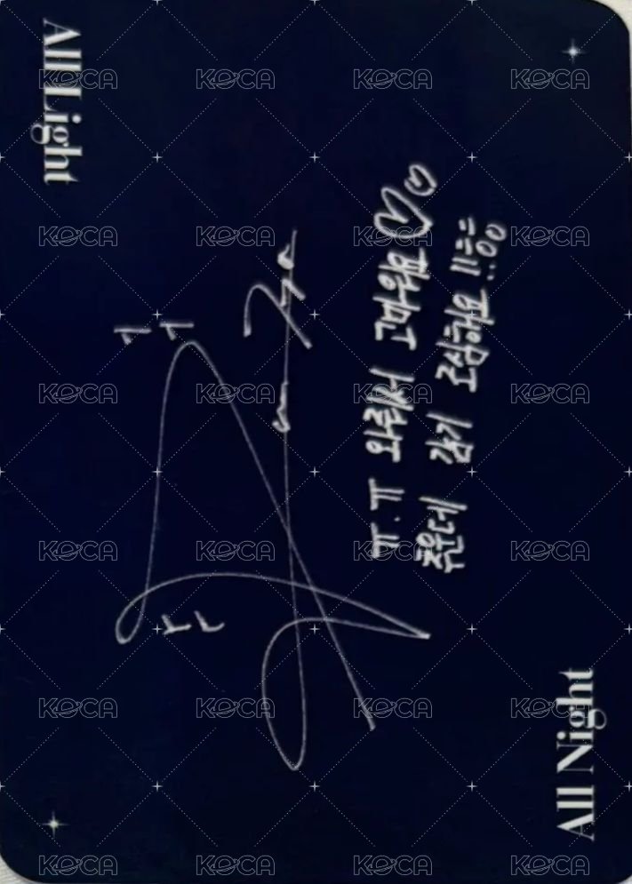 正一 打歌卡  背面