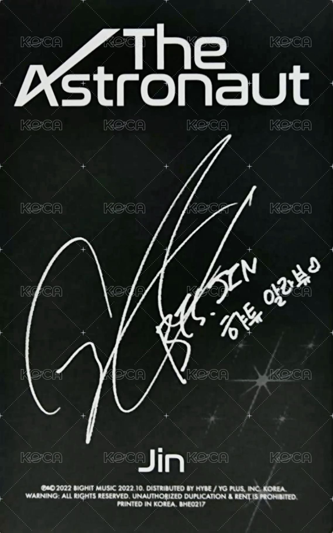 Astronaut 專輯卡 02版 背面