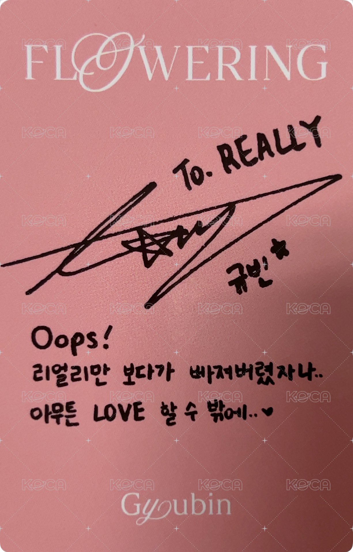 Flowering 專輯卡  背面