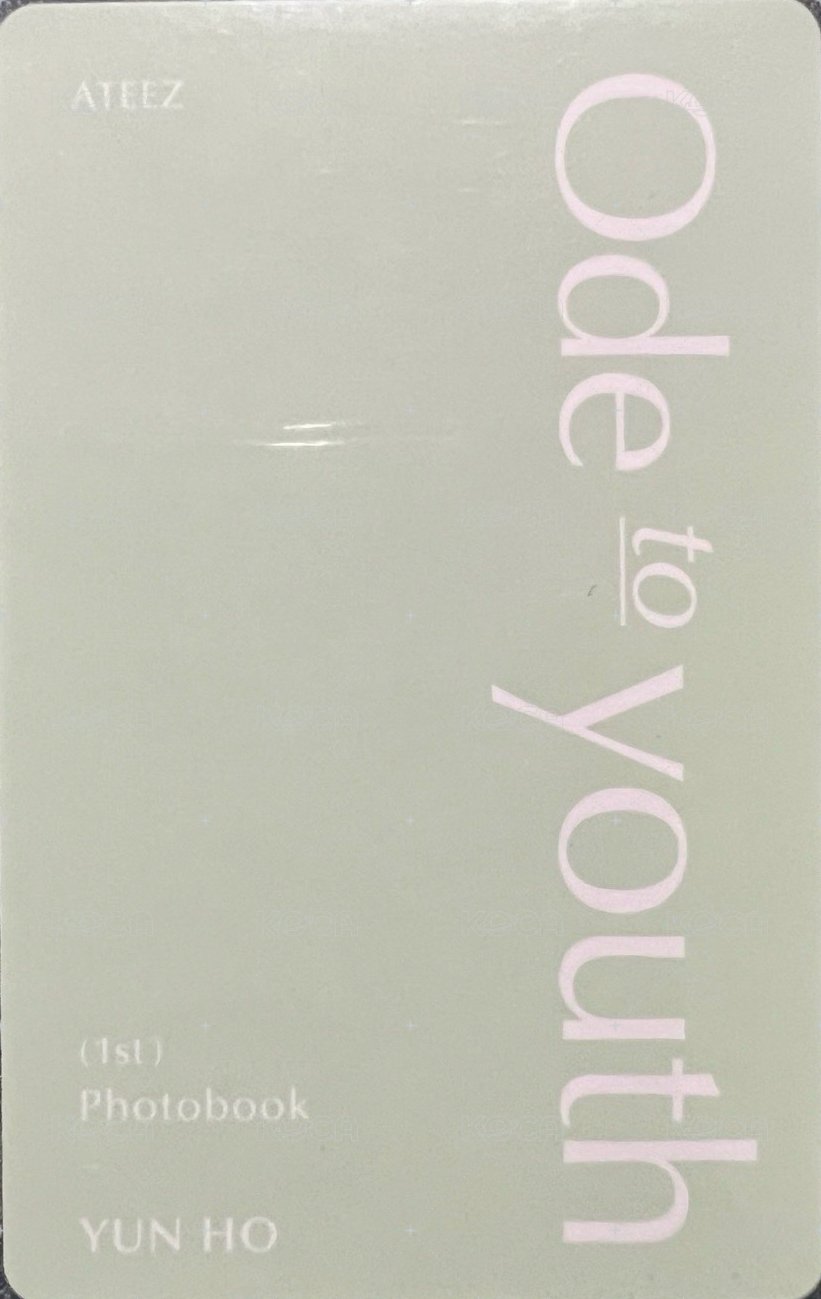 ATEEZ 1ST PHOTOBOOK;ODE TO YOUTH KQ 周邊卡  背面