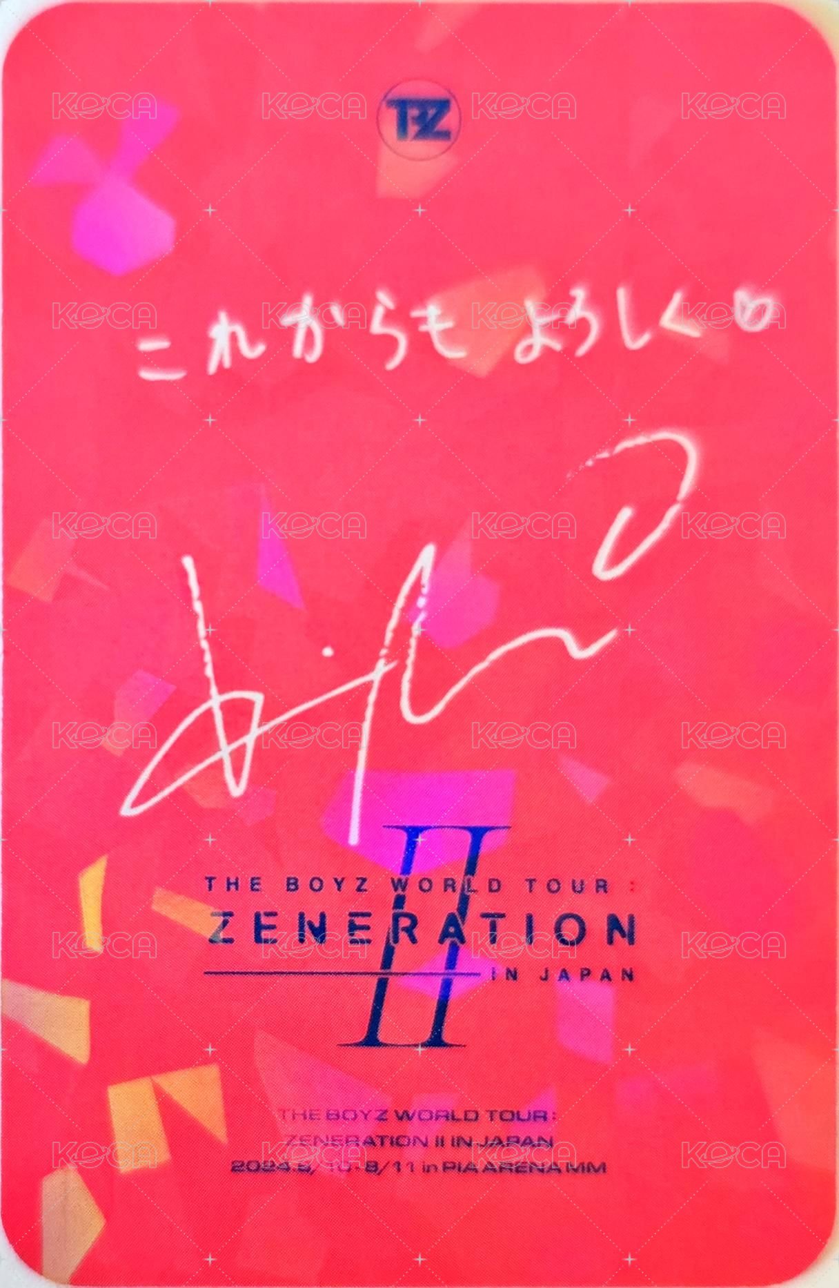 THE BOYZ WORLD TOUR : ZENERATION Ⅱ 入場卡 / 場限卡 JAPAN 背面