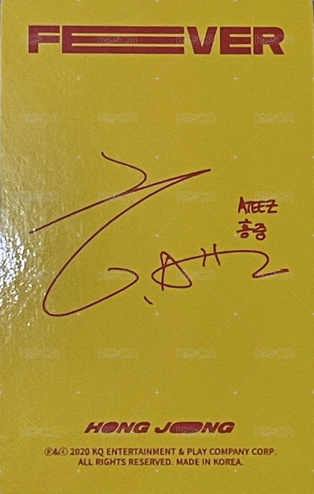 Fever pt.1 周邊卡 Name Tag 背面