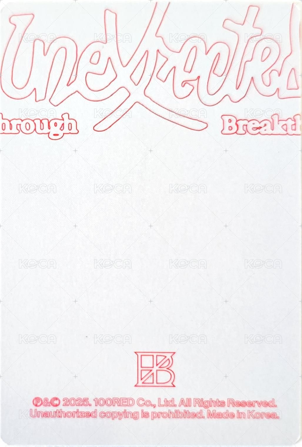 THE BOYZ The 3rd Album 'Unexpected' POP-UP STORE 隨機卡  背面