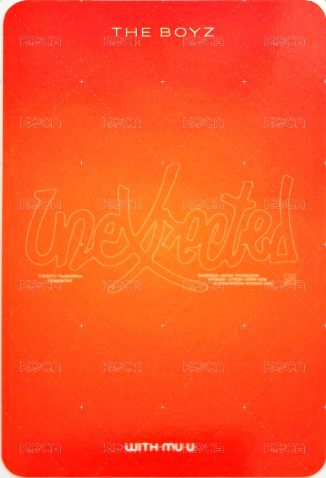 Unexpected wm 3.0 簽售卡 手指敬禮ver. 背面