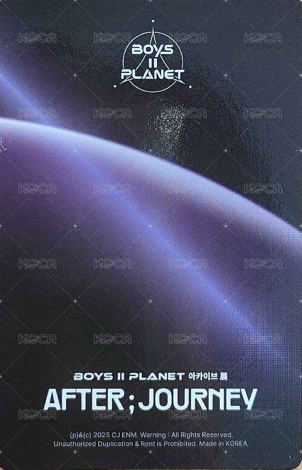 BOYS ll PLANET 아카이브展覧 AFTER;JOURNEY in 首爾 第二周 #5 周邊卡  背面