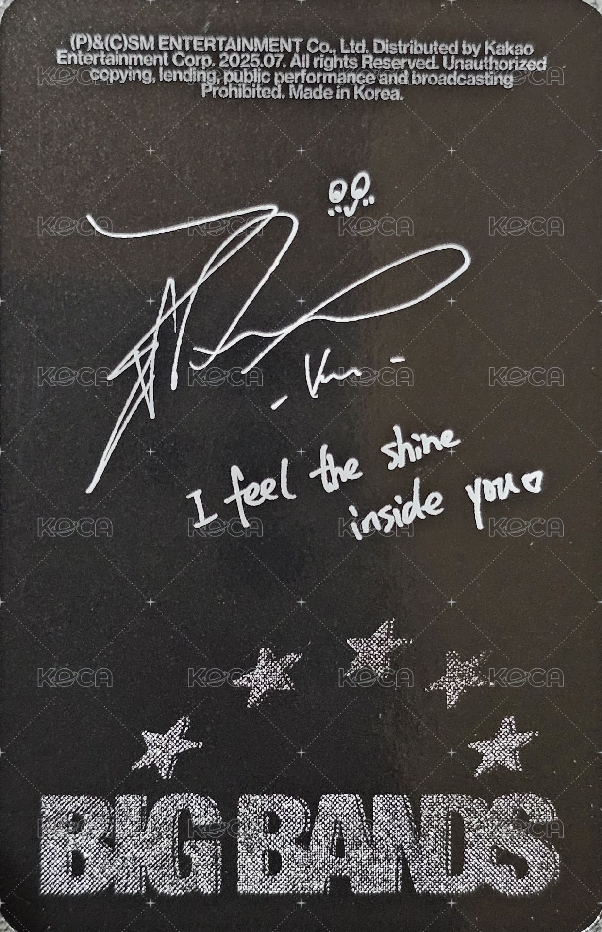 BIG BANDS 專輯卡 cube ver 背面