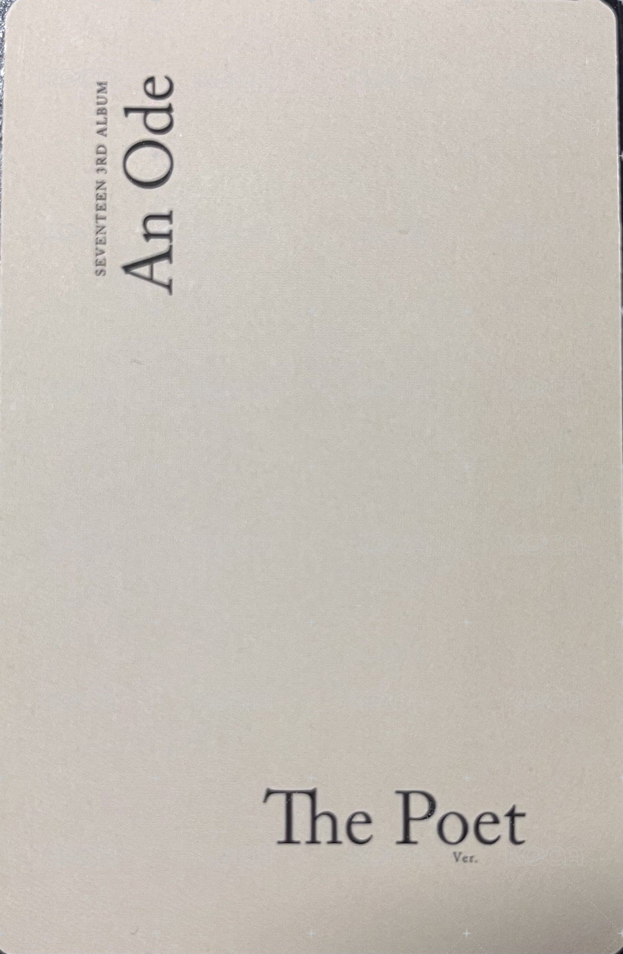 正三 專輯卡 THE POET ver 背面