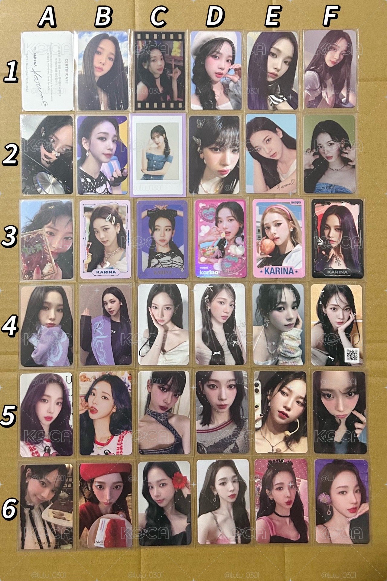aespa Karina 小卡 特典卡 隨機卡 周邊卡 專卡 星光卡 年曆卡 交通卡