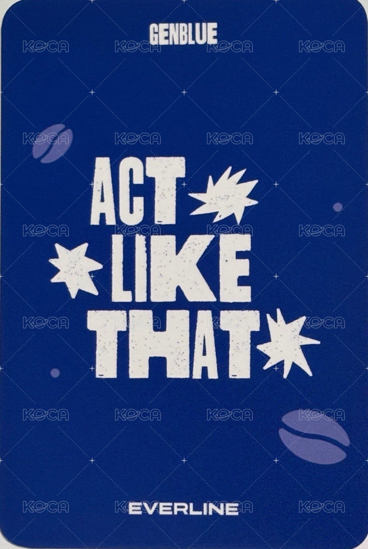 1st EP Album - ACT LIKE THAT el CAFE 簽售卡 A ver. 背面