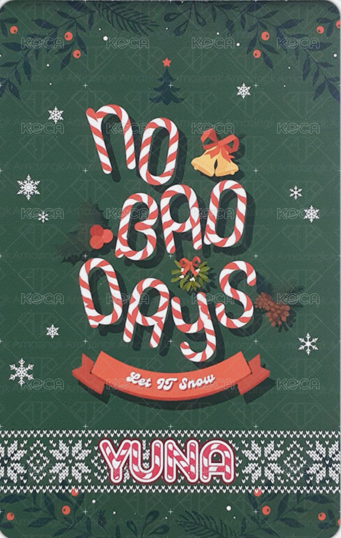 NO BAD DAYS 周邊卡 十二月 背面