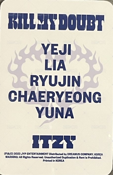 KILL MY DOUBT sw Qoo10 2.0 簽售卡  背面