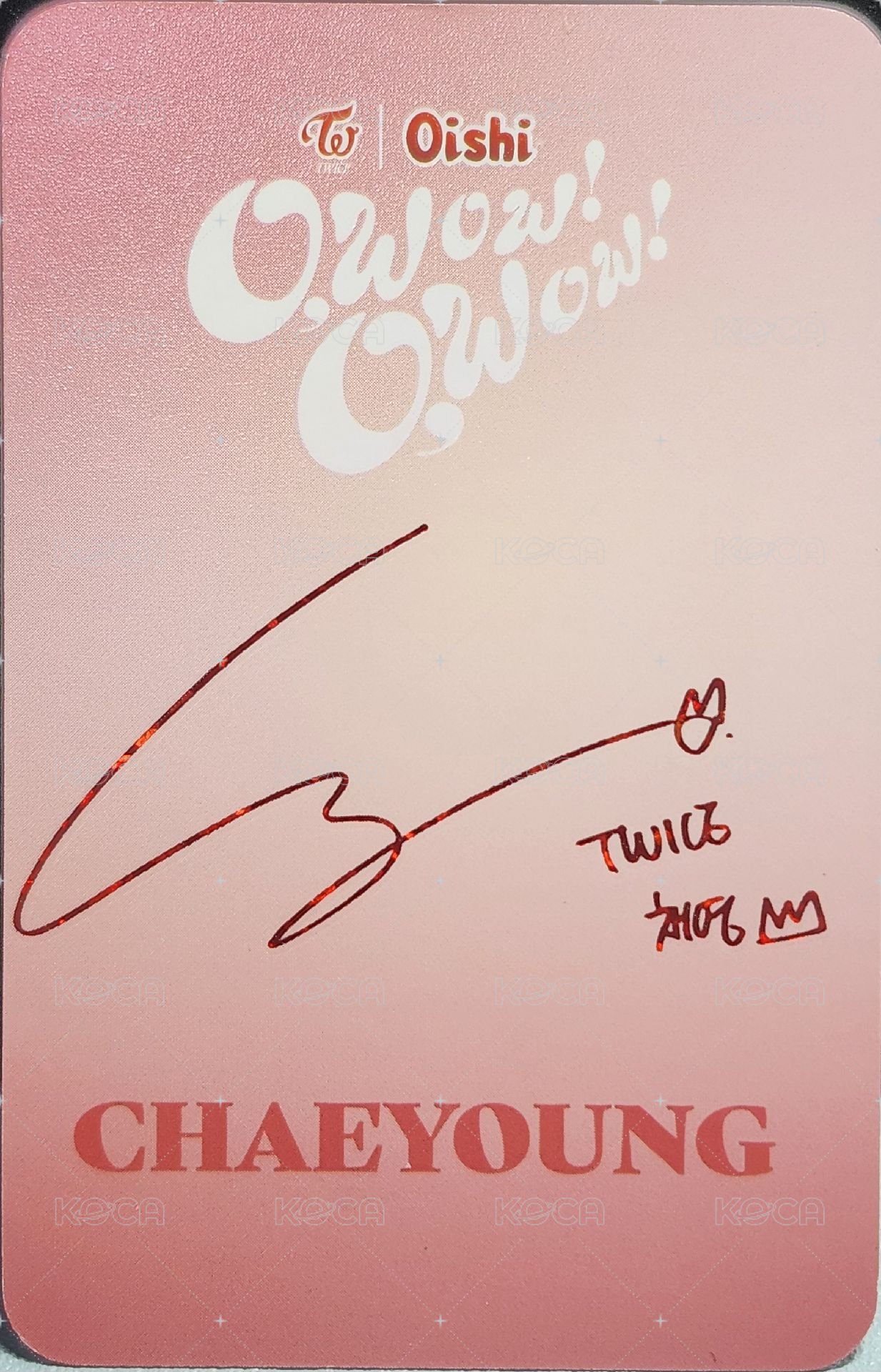 Oishi 代言卡  背面