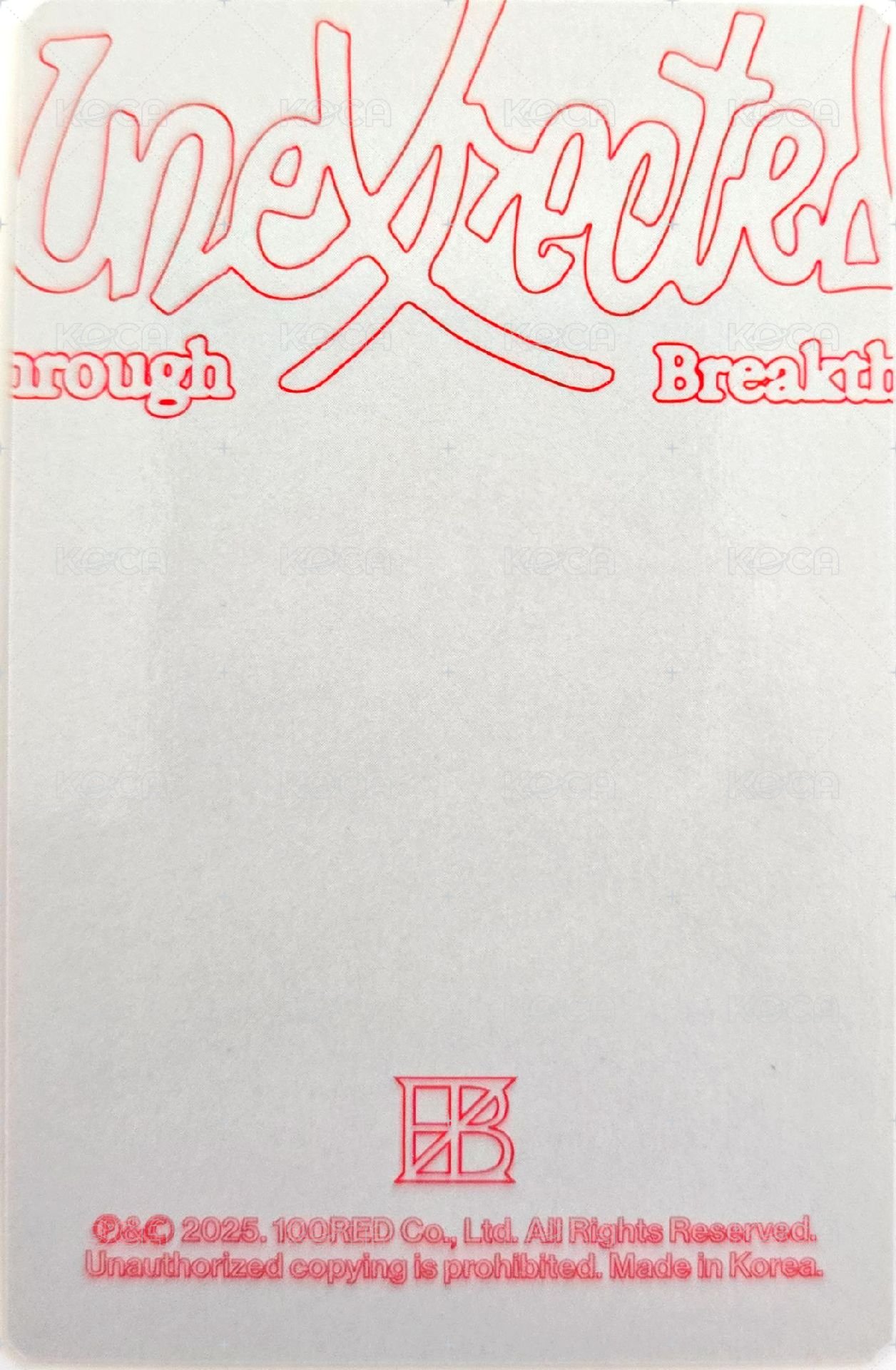 THE BOYZ The 3rd Album 'Unexpected' POP-UP STORE 隨機卡  背面