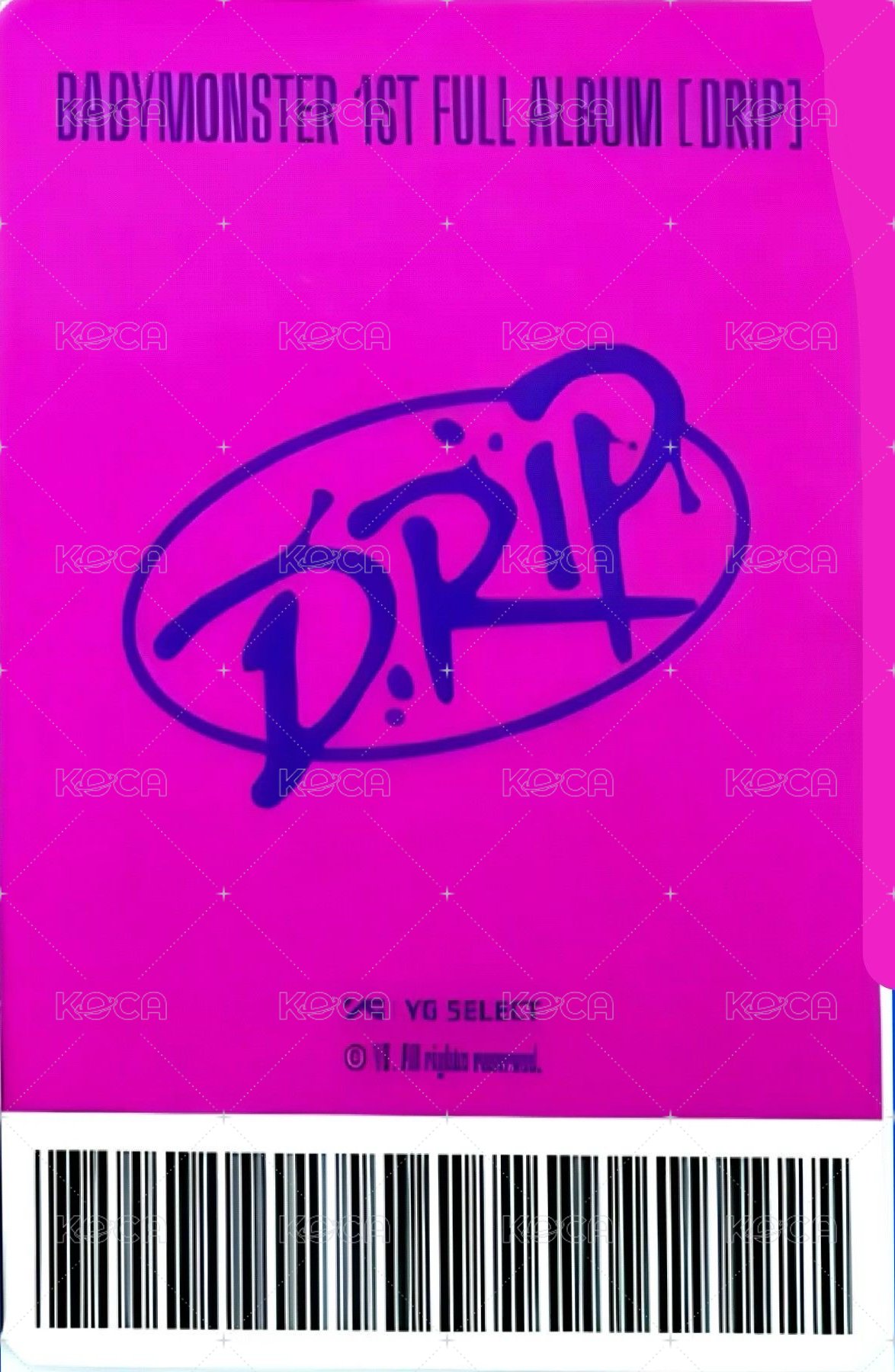 DRIP yg 特典卡 預售禮 YG tag ver. 背面