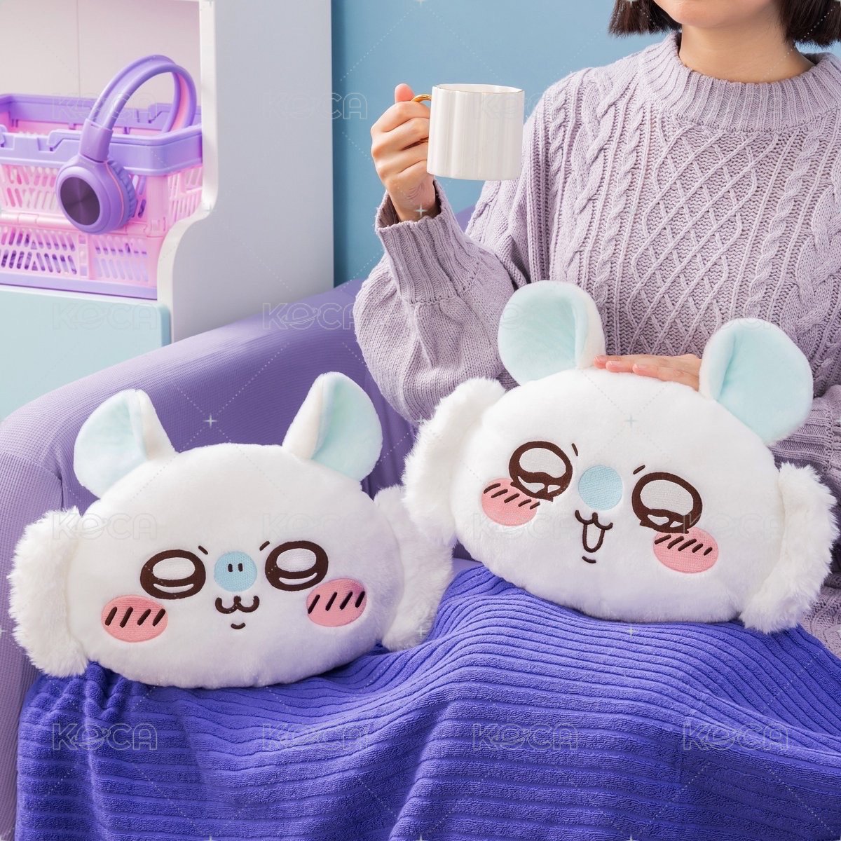 C賞 小桃鼠臉部造型抱枕