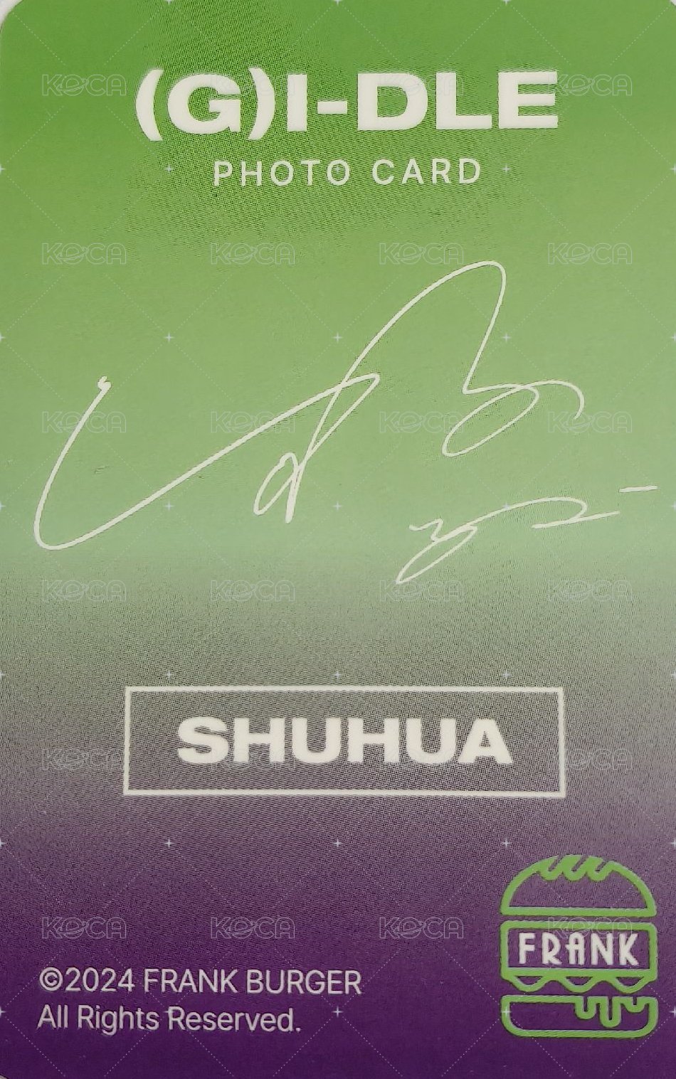 Frank Burger  漢堡卡 代言卡 1.0 背面