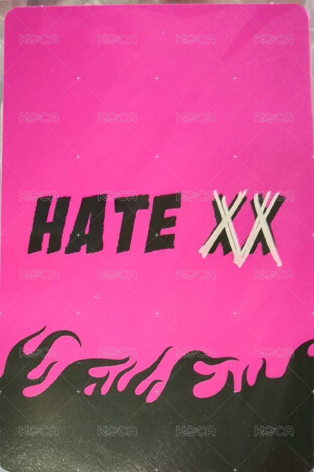 HATE XX 專輯卡 HATE ver. 背面