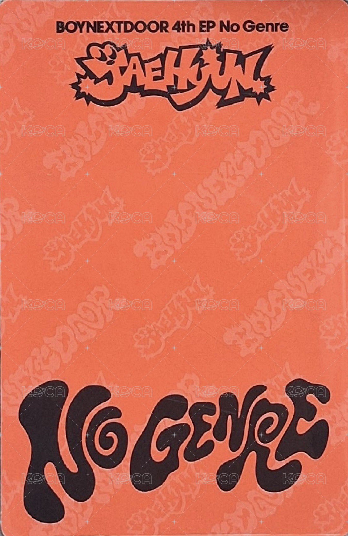 No Genre 專輯卡 No Route ver.3 背面