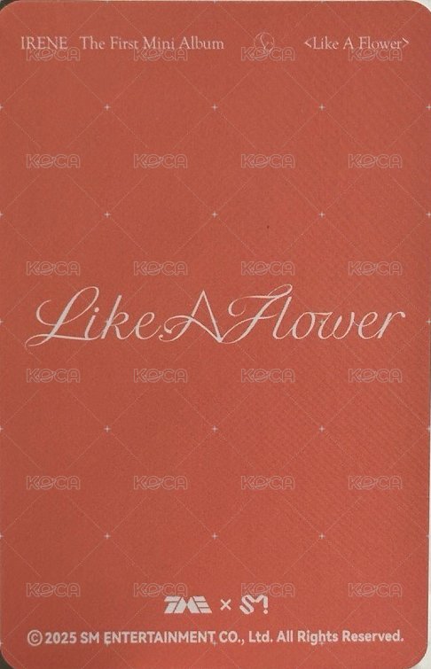 Like A Flower QQ音樂 星光卡 一星卡 背面