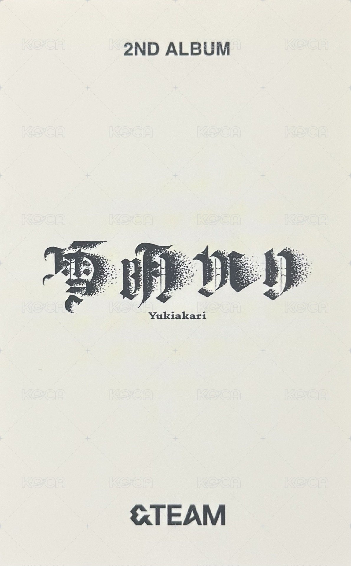 雪明かり (yukiakari) yzy 4.0 簽售卡  背面