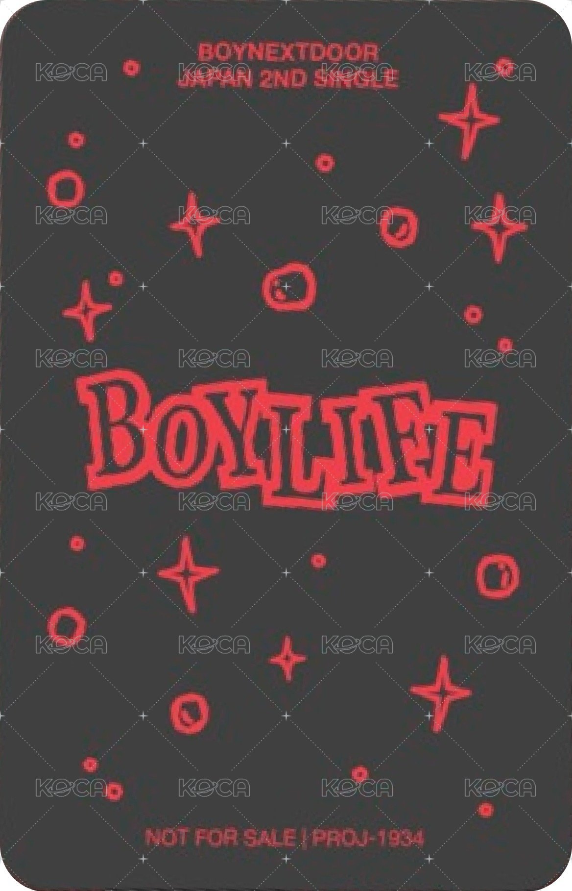 BOYLIFE 專輯卡 Special 版 3 背面