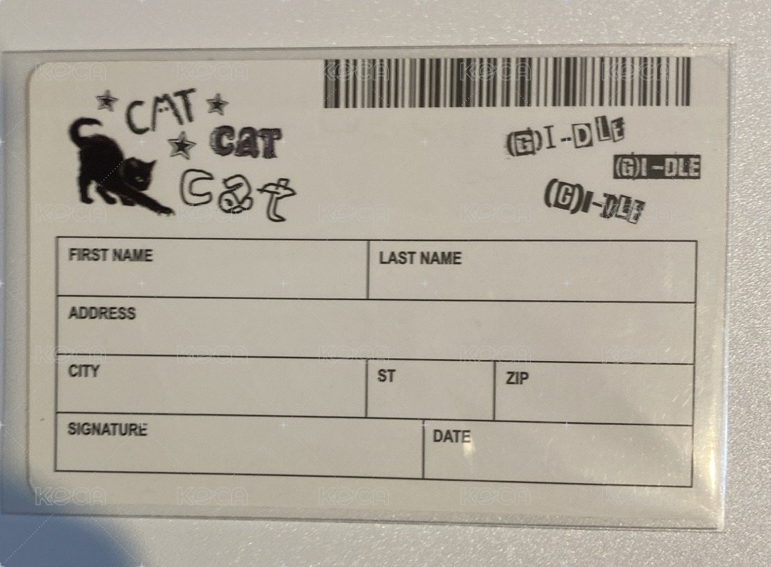 I feel 專輯卡 貓版ID卡 背面