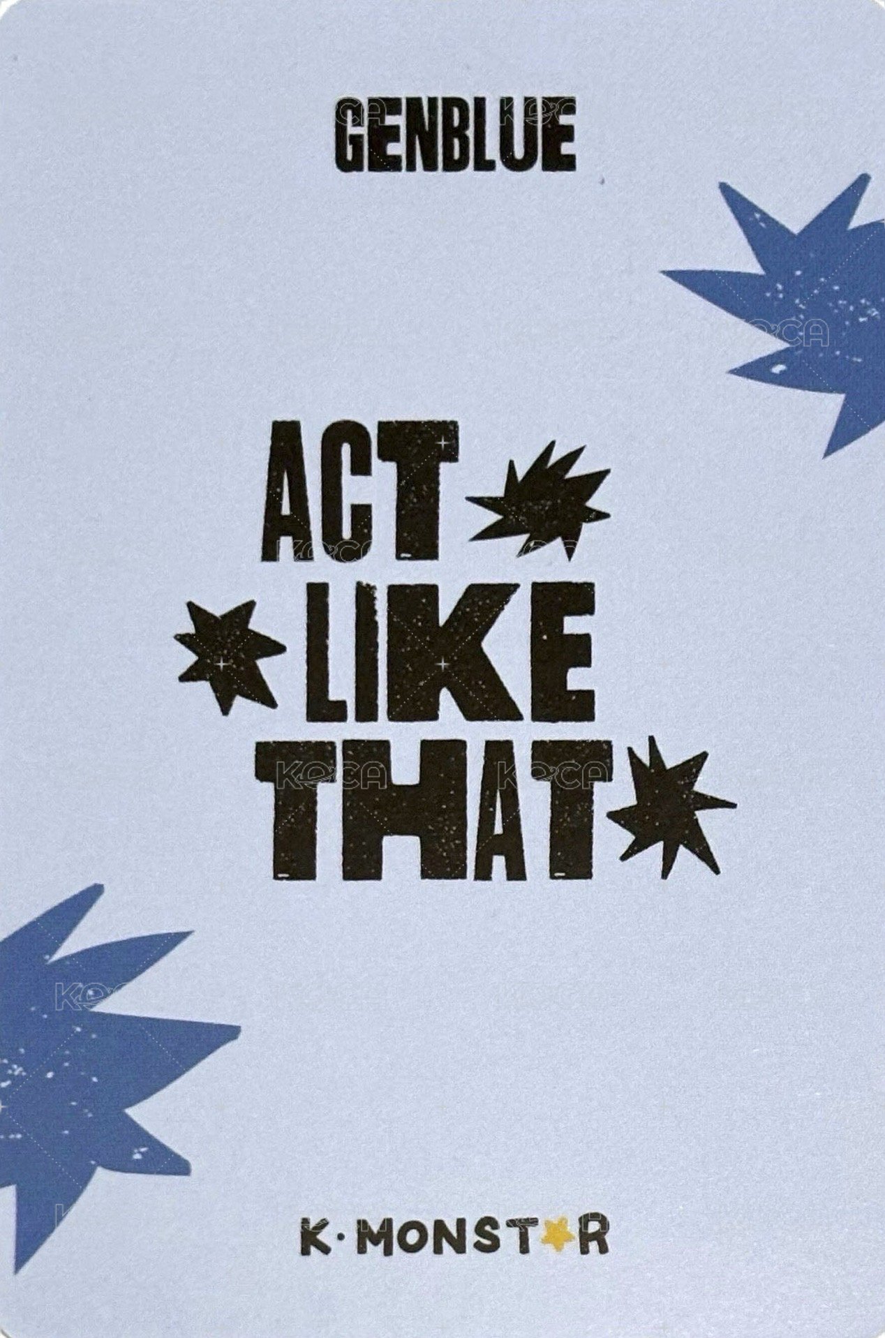 ACT LIKE THAT km 2.0 線下 簽售卡 도넛 ver. 背面