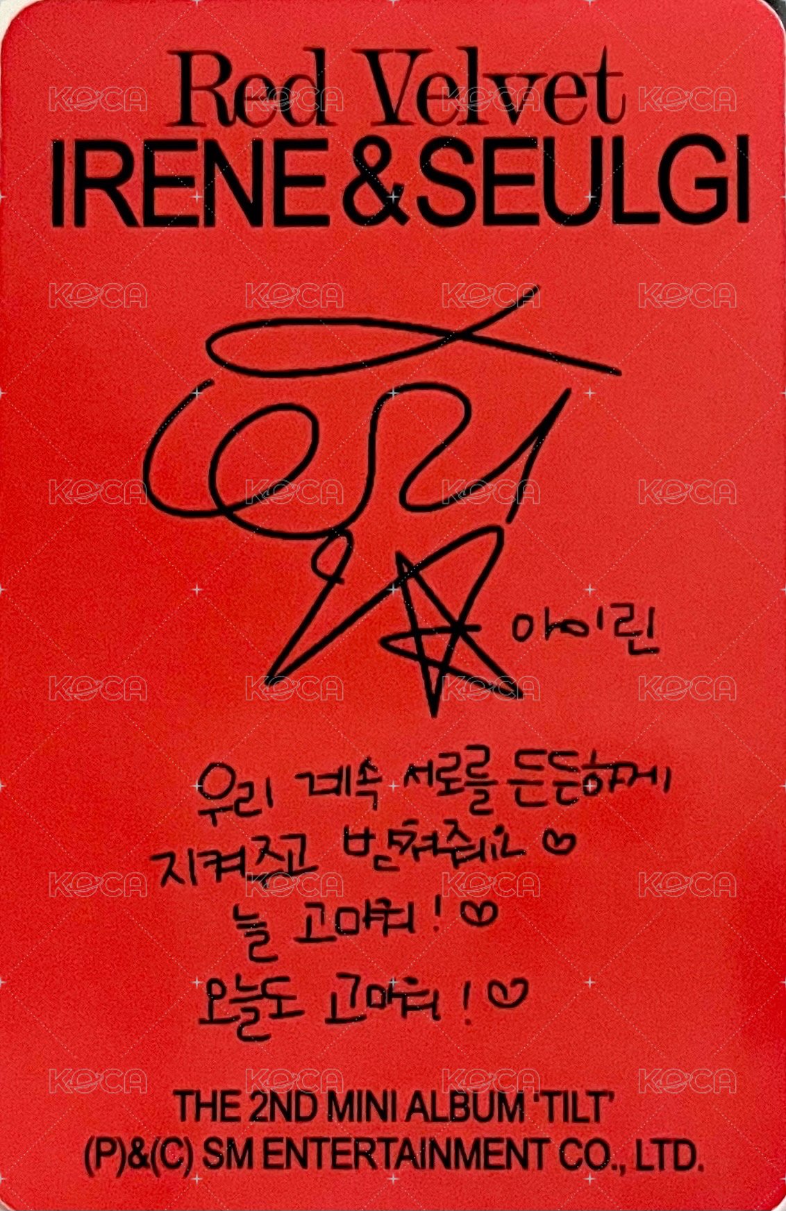 TILT 專輯卡 Special Ver. 背面