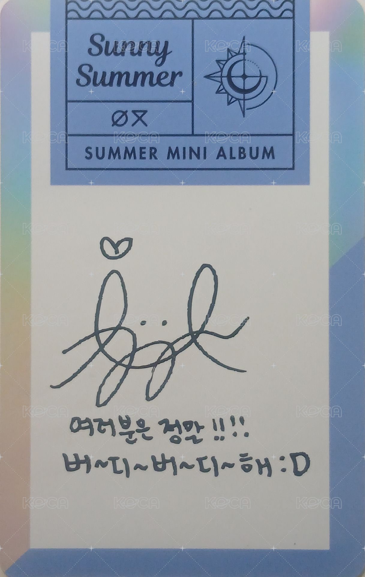 夏日專 專輯卡 藍版 summer ver. 背面