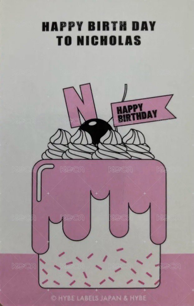 Happy Day  2023~2024 周邊卡 BIRTHDAY KIT卡 背面