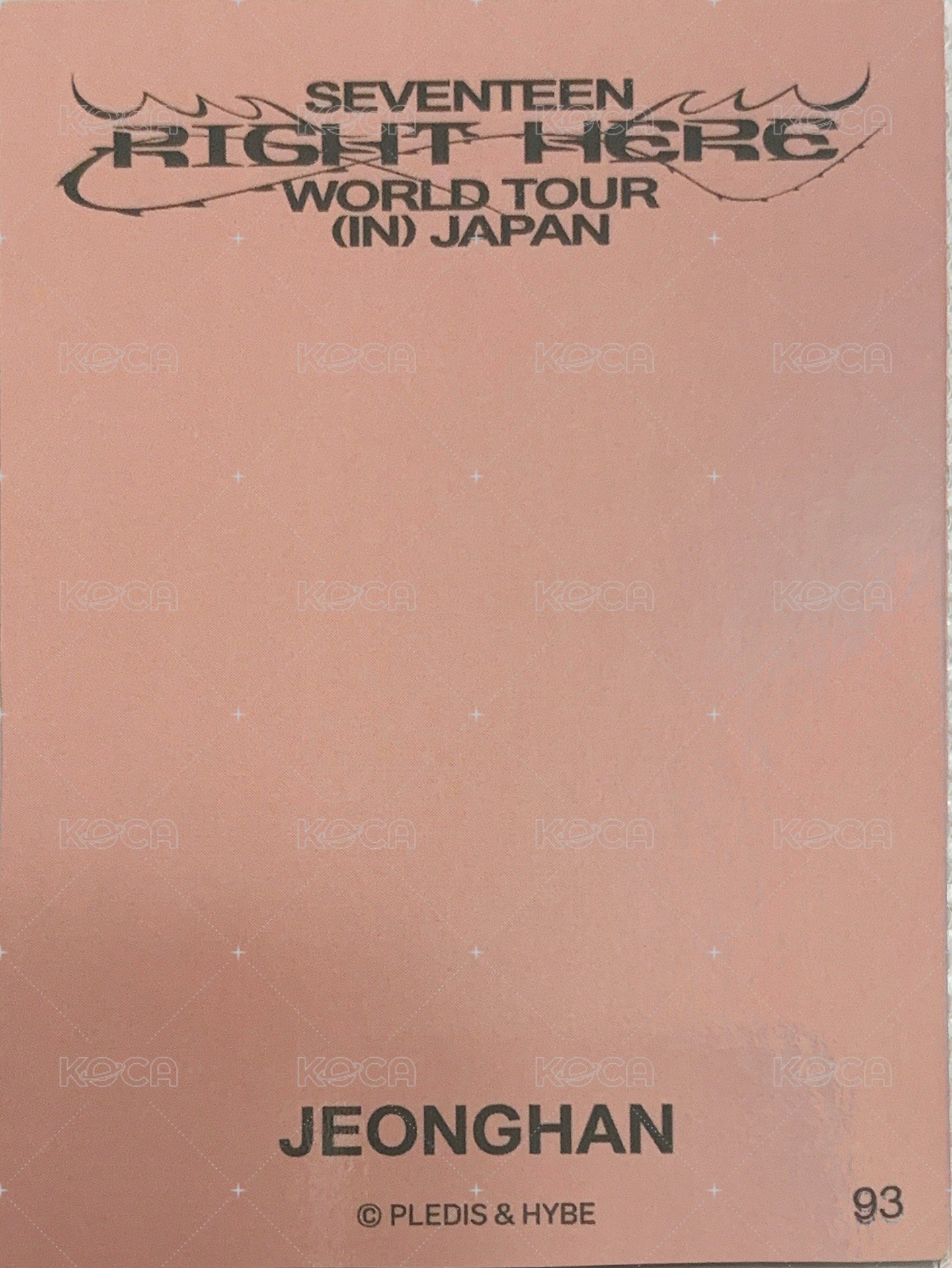 RIGHT HERE 隨機卡  背面