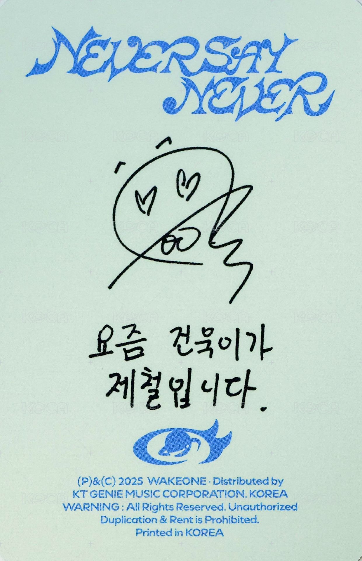 正規一 專輯卡 ORDINARY ver. 背面